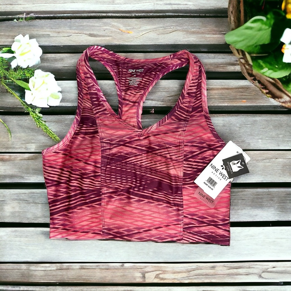 Nine West Active. Sports Bra Pink & Black
